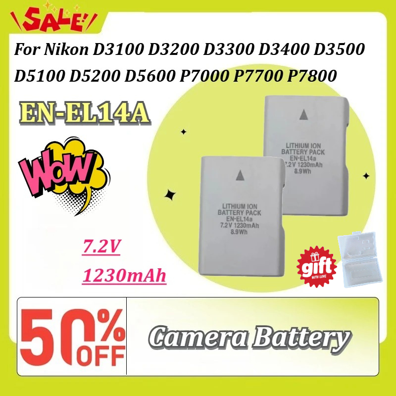 Nikon Camera D3500 - EN‑EL14A 1230mAh Camera Battery for Nikon