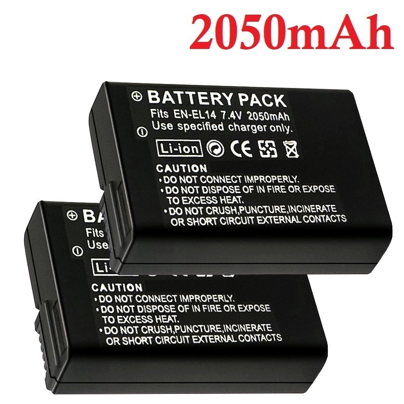 Nikon Camera D3500 - 2050mah EN-EL14a EL14 CAMERA BATTERY EN-EL14