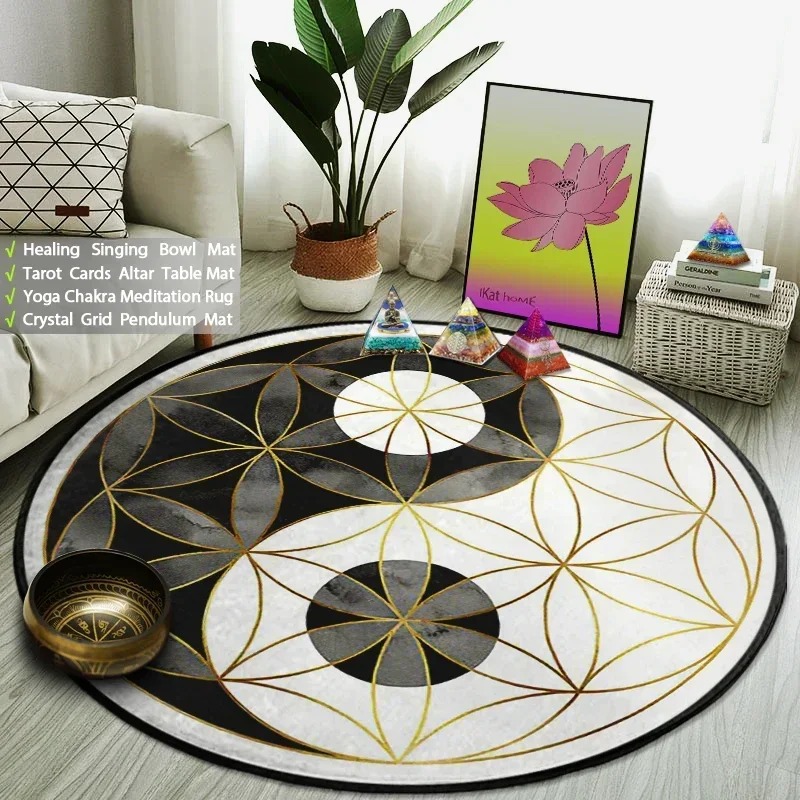 Yin Yang Taiji Round Rug Flowe - Electronics Repair Mat recension och pris