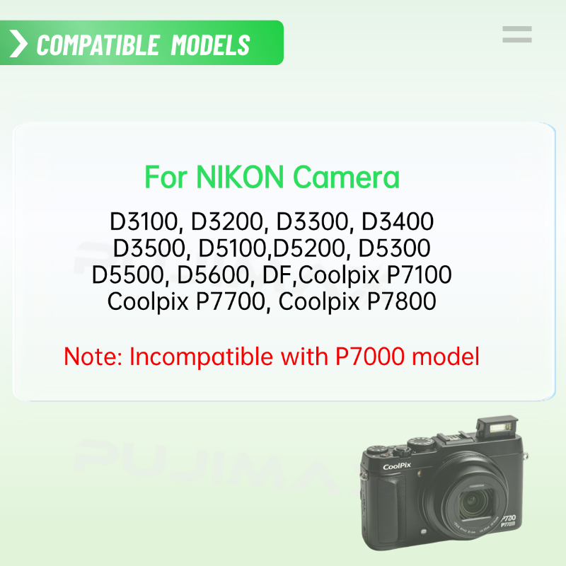 PUJIMAX 1650mAh EN-EL14 Batter - Nikon Camera D3500 recension och pris